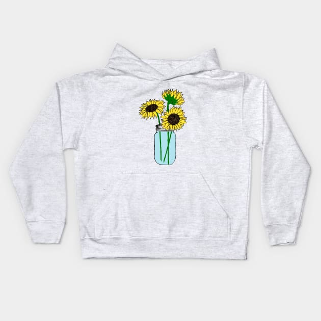 Sunflowers in Blue Jar Kids Hoodie by lolosenese